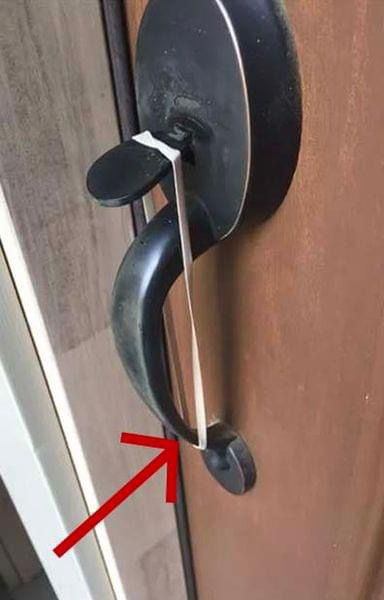 If You Ever Notice Your Door Handle With A Rubber Band On It DO NOT Touch It